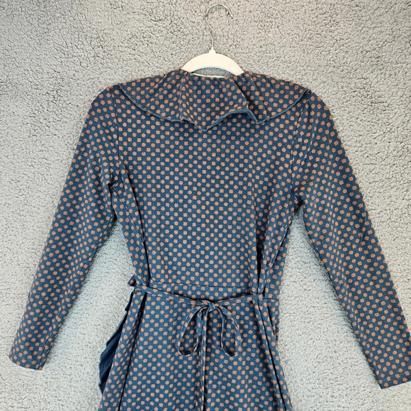 Matilda Jane, choose your own path green-burnt orange true wrap dress Sz XS - Picture 9 of 11